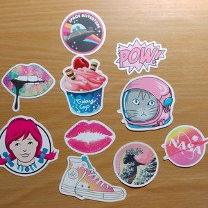 💖5/$25💖 Cute Pink Vsco Stickers Set! 10 Pieces